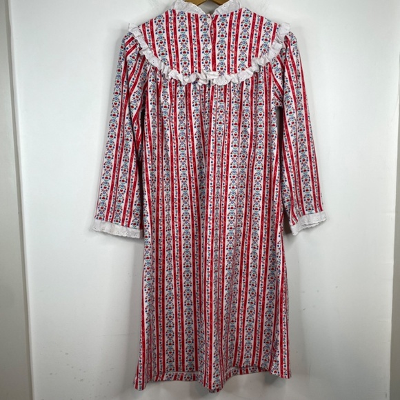 LANZ of Salzburg Flannel Nightgown Girls L Trulean Hearts Lace Trim Holiday Xmas - Picture 5 of 10